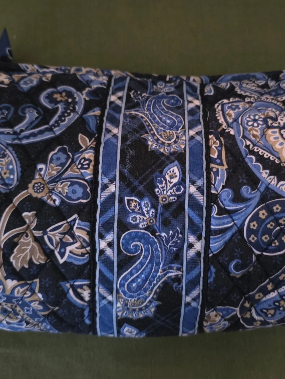 Vera Bradley Navy and Light Blue Paisley Quilted Cosmetic Pouch